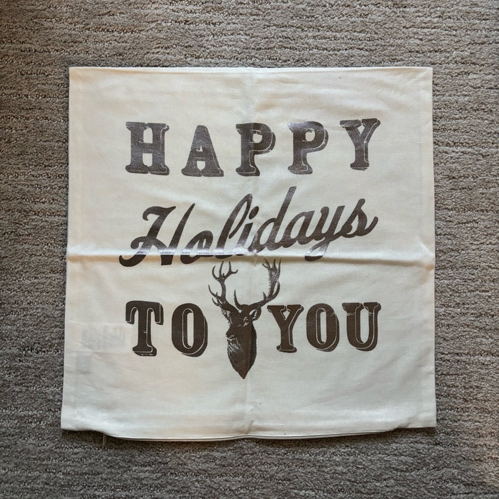 🪴$5/25🪴 NWOT H&M Holiday Deer Throw Pillow Cover Cotton 16x16